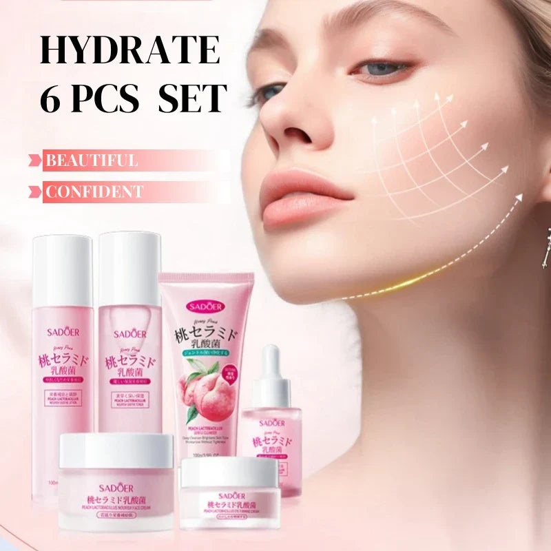 Peach Ceramide 6-Piece Skincare Gift Set