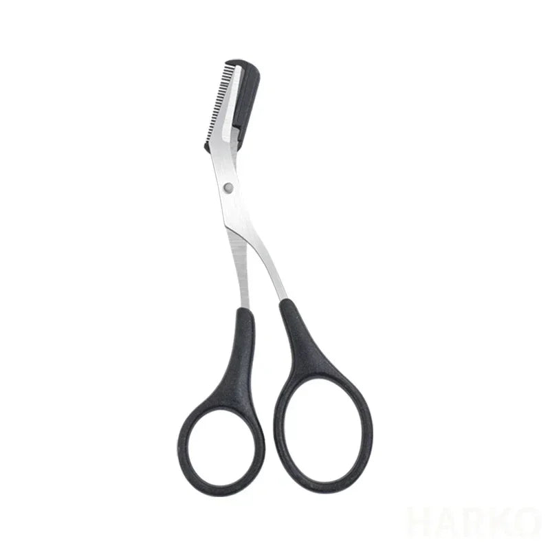 Stainless Steel Eyebrow Trimmer Scissors with Comb