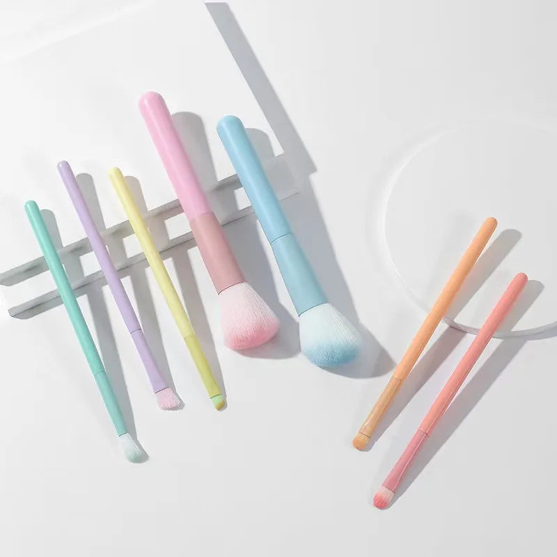 7-Piece Colored Makeup Brush Full Set