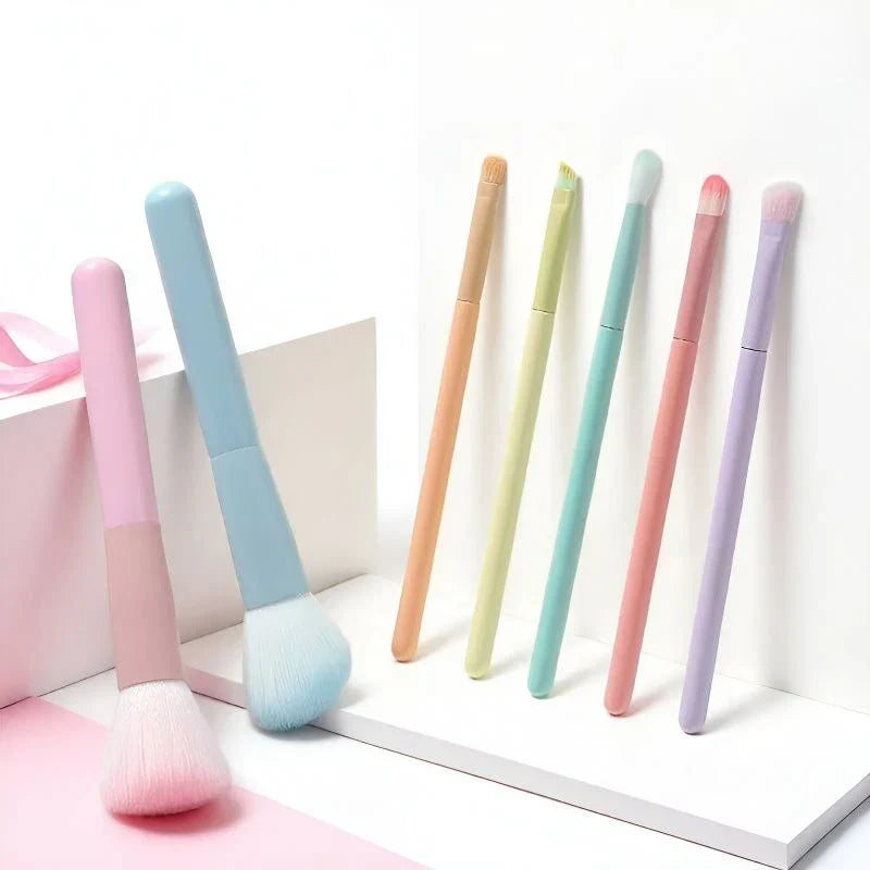 7-Piece Colored Makeup Brush Full Set
