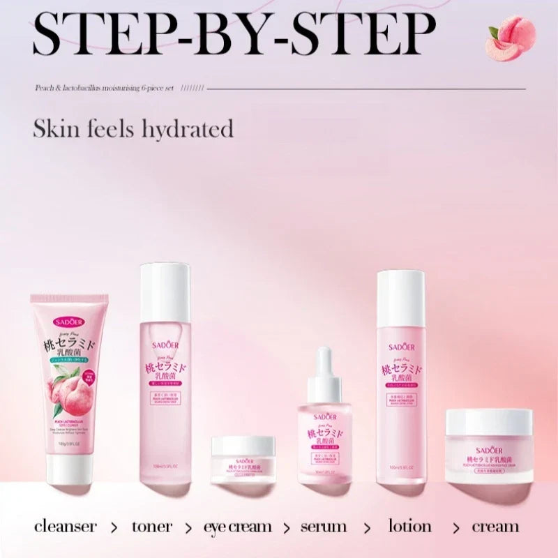 Peach Ceramide 6-Piece Skincare Gift Set