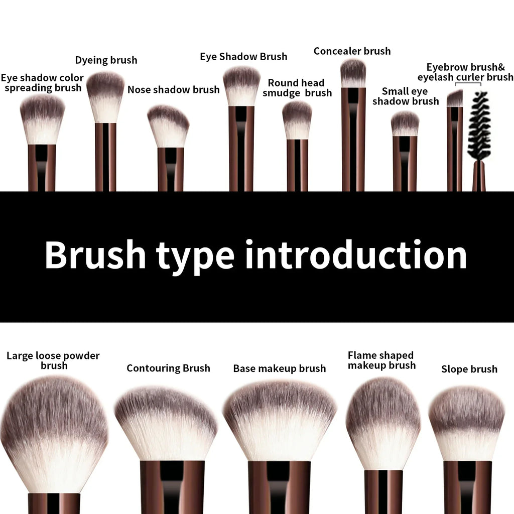 13-Piece Full Face Makeup Brush Set