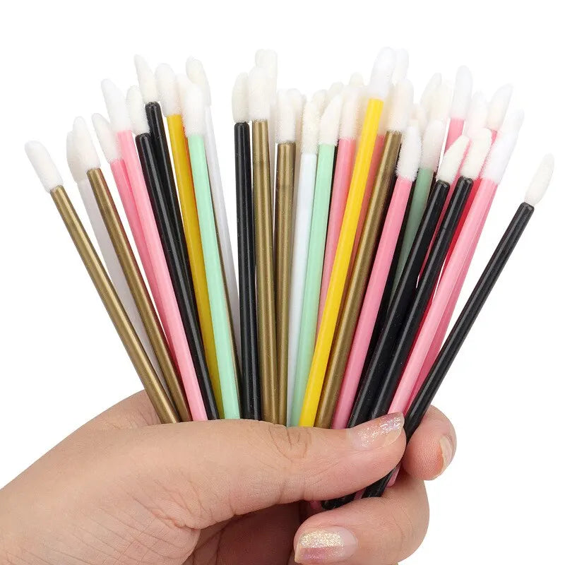 50-Piece Disposable Lip Brush Applicator Set