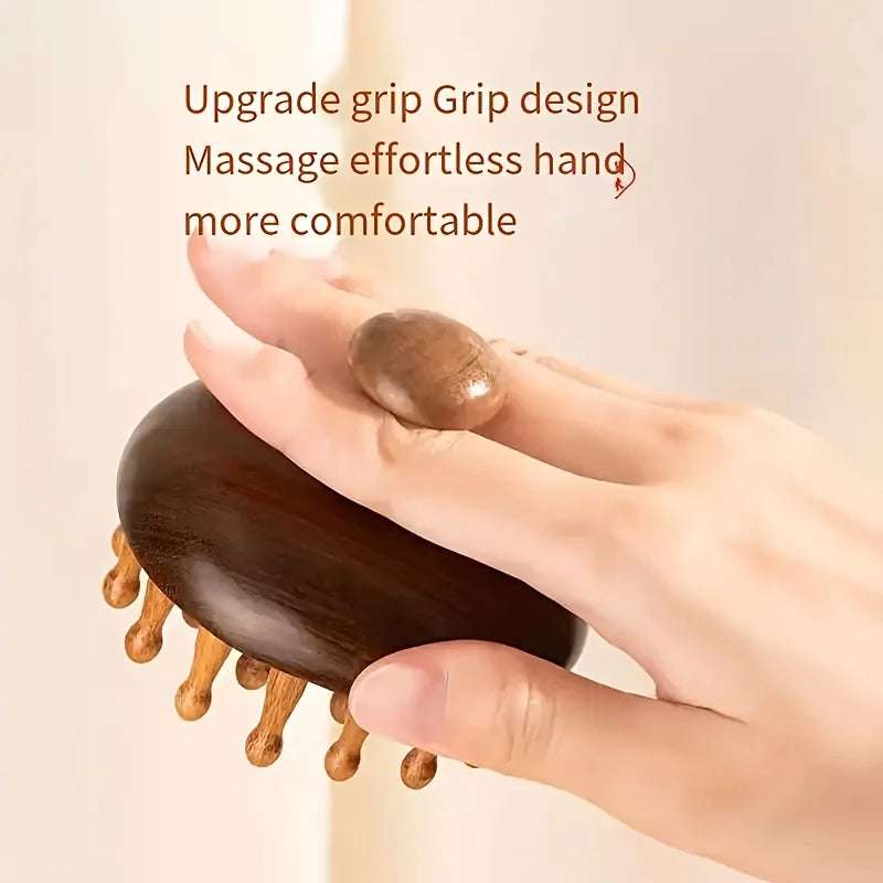 Ergonomic Mahogany Scalp & Body Massager