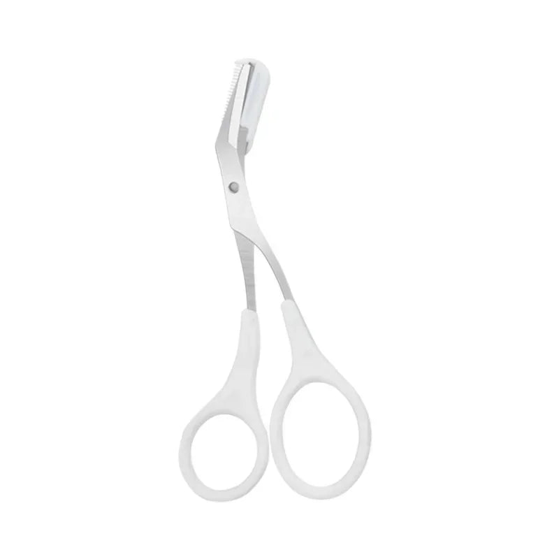 Stainless Steel Eyebrow Trimmer Scissors with Comb