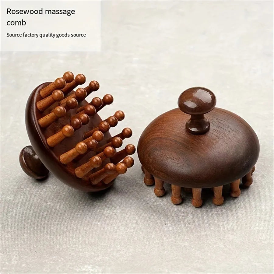 Ergonomic Mahogany Scalp & Body Massager