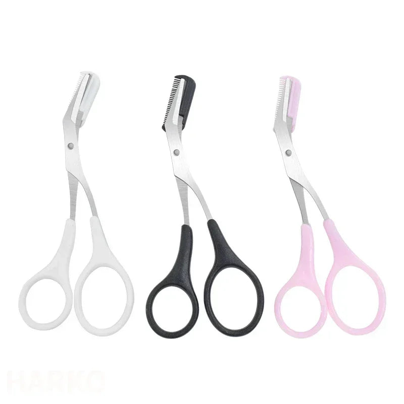 Stainless Steel Eyebrow Trimmer Scissors with Comb