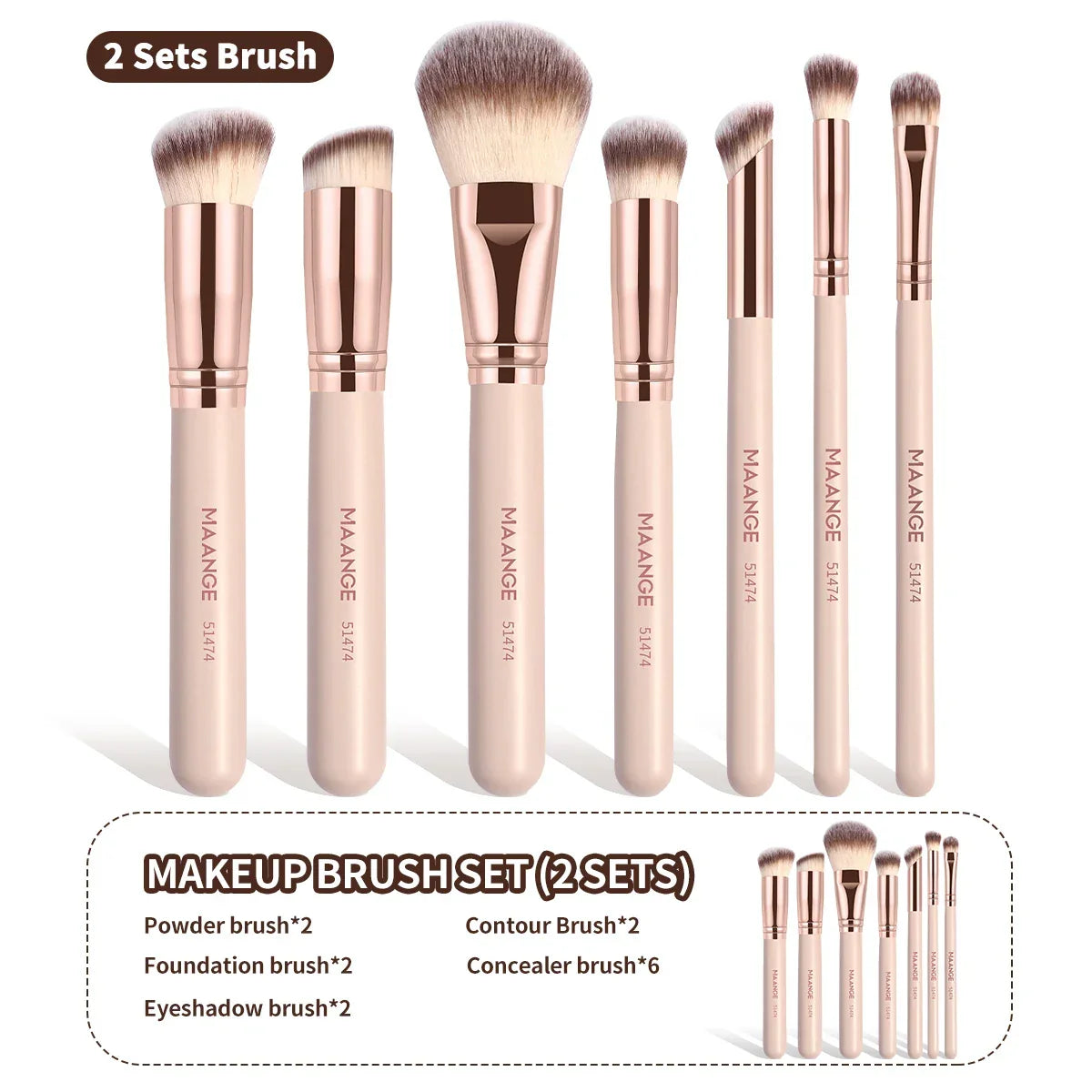 MAANGE 7-Piece Makeup Brush Set