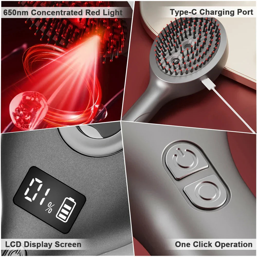 Red Light Scalp Massage Brush & Hair Sprayer