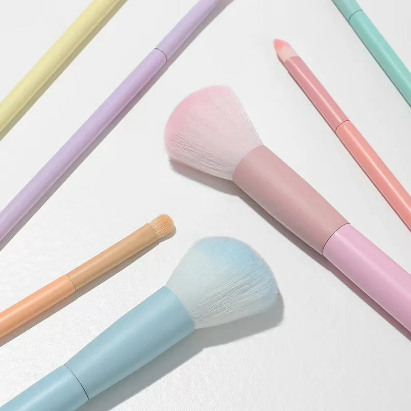 7-Piece Colored Makeup Brush Full Set