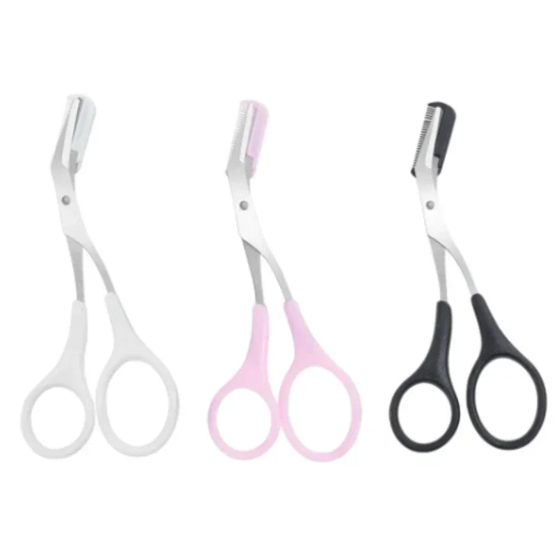 Stainless Steel Eyebrow Trimmer Scissors with Comb