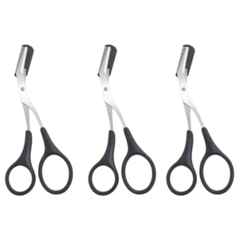 Stainless Steel Eyebrow Trimmer Scissors with Comb
